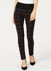 INC International Concepts Inc Petite Plaid-Front Leggings, Created for Macy's