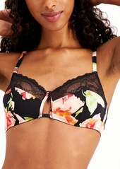 INC International Concepts Inc Women's Printed Lace-Trim Bralette, Created for Macy's