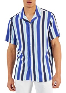 INC Island BreezeI Mens Collared Striped Button-Down Shirt
