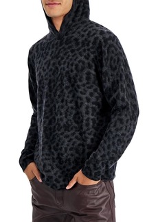 INC Mens Classic Fit Animal Print Hooded Sweater