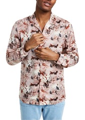 INC Mens Collared Printed Button-Down Shirt