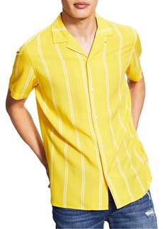 INC Mens Collared Striped Button-Down Shirt