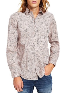 INC Mens Cotton Printed Button-Down Shirt