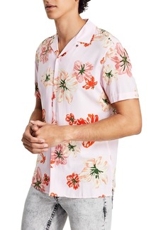 INC Mens Floral Button-Down Hawaiian Print Shirt