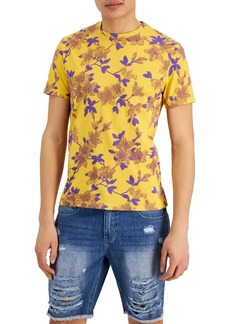 INC Mens Floral Print Crewneck T-Shirt