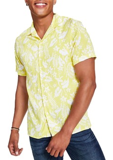 INC Mens Floral Short Sleeve Button-Down Shirt