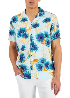 INC Mens Floral Short Sleeves Button-Down Shirt
