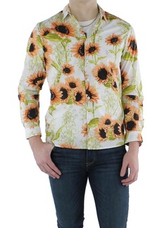 INC Mens Floral Stretch Button-Down Shirt