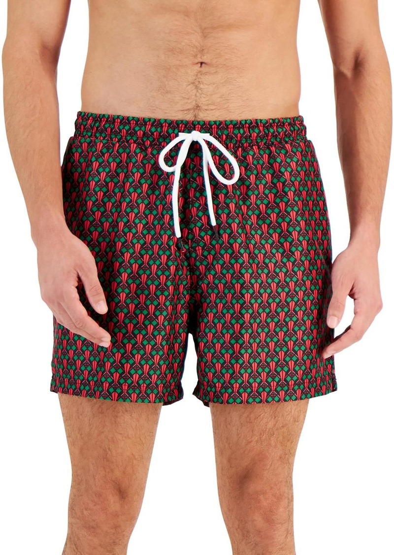 INC Mens Geometric Mesh Swim Trunks