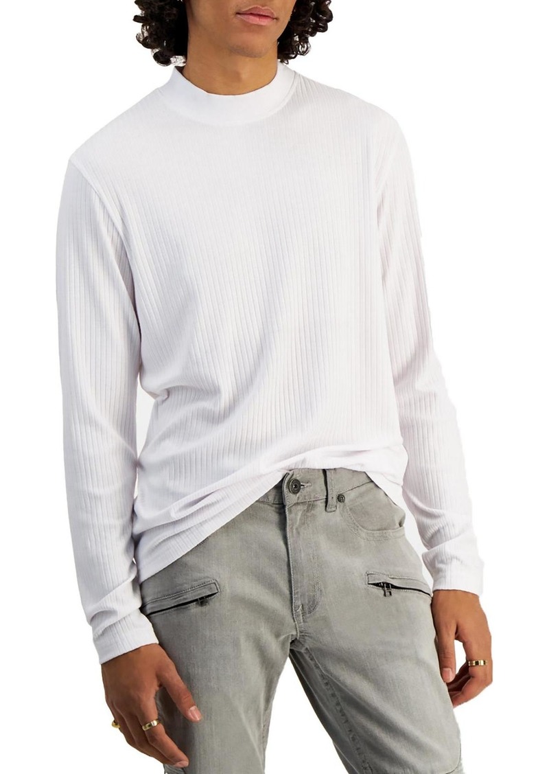 INC Mens Ribbed Knit Mock Neck T-Shirt