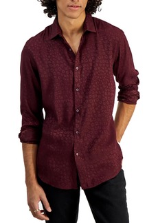 INC Mens Shimmer Long Sleeves Button-Down Shirt