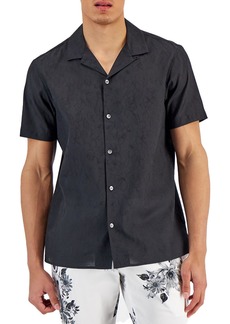 INC Mens Textured Collared Button-Down Shirt
