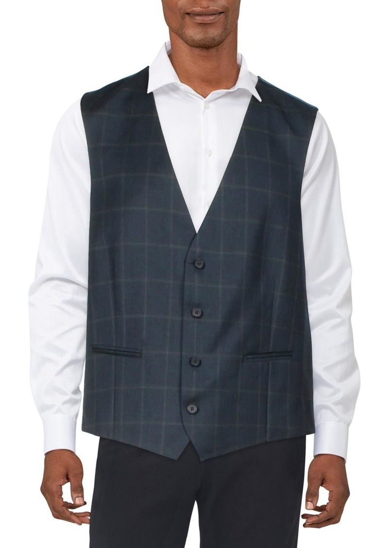 INC Mens Window Pane Suit Separate Suit Vest
