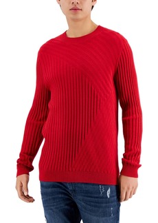 INC Tucker Mens Cotton Ribbed Crewneck Sweater