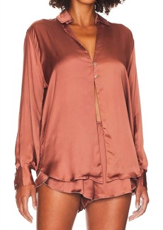 Indah Capella Solid Button Blouse In Vital