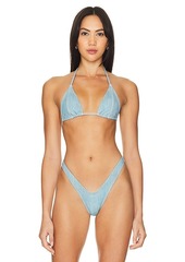 Indah Promise Printed Triangle Bikini Top