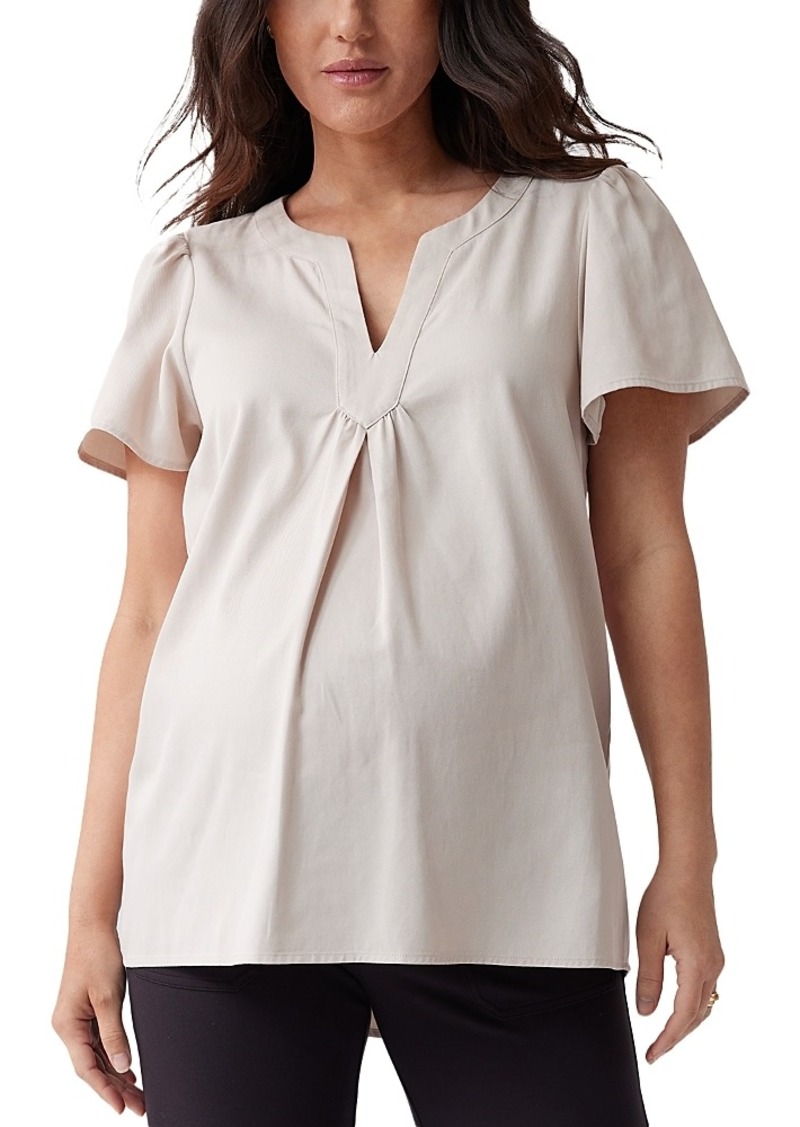 Ingrid & Isabel Maternity Short Sleeve Woven Top