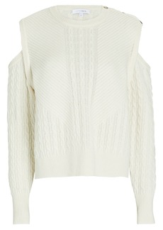 Intermix Terry Cold-Shoulder Sweater