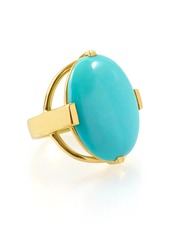 Ippolita 18kt yellow gold Polished Rock Candy turquoise oval ring