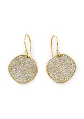 Ippolita 18kt yellow gold medium Flower pave diamond drop earrings