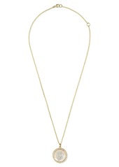 Ippolita 18kt yellow gold medium Lollipop mother-of-pearl and clear quartz pendant necklace