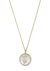 Ippolita 18kt yellow gold medium Lollipop mother-of-pearl and clear quartz pendant necklace