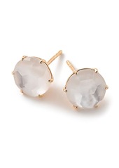 Ippolita 18kt yellow gold medium Rock Candy mother-of-pearl and clear quartz studs