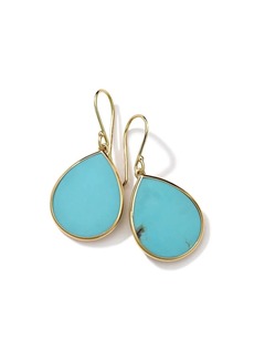 Ippolita 18kt yellow gold small Polished Rock Candy Teardrop turquoise earrings