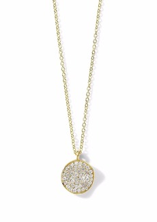Ippolita 18kt yellow gold Stardust small flower disc diamond pendant necklace