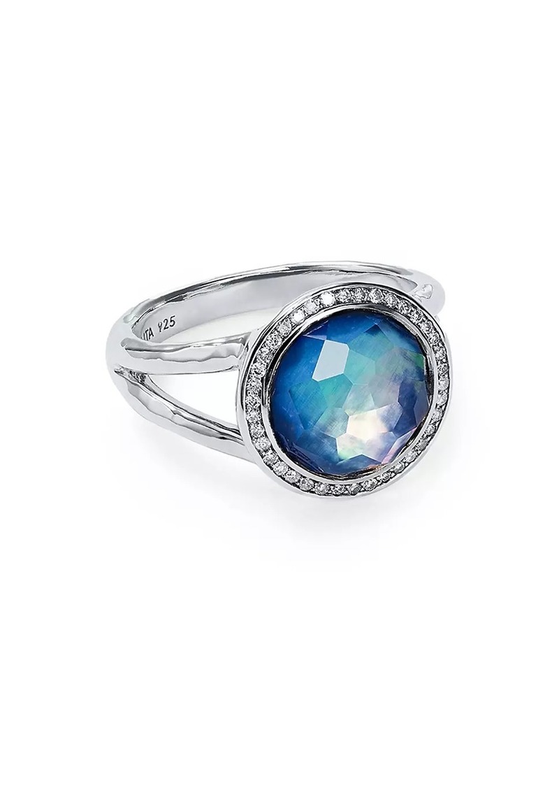 Ippolita 925 Lolli Lollipop® Sterling Silver, Diamond, Lapis, Rock Crystal & Mother-Of-Pearl Mini Ring