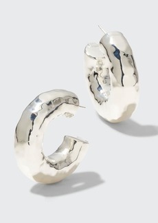 Ippolita Hammered Medium Hoop Earrings in Sterling Silver
