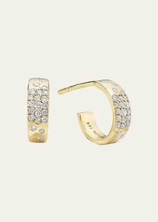 Ippolita Huggie Hoop Earrings in 18K Gold with Diamonds
