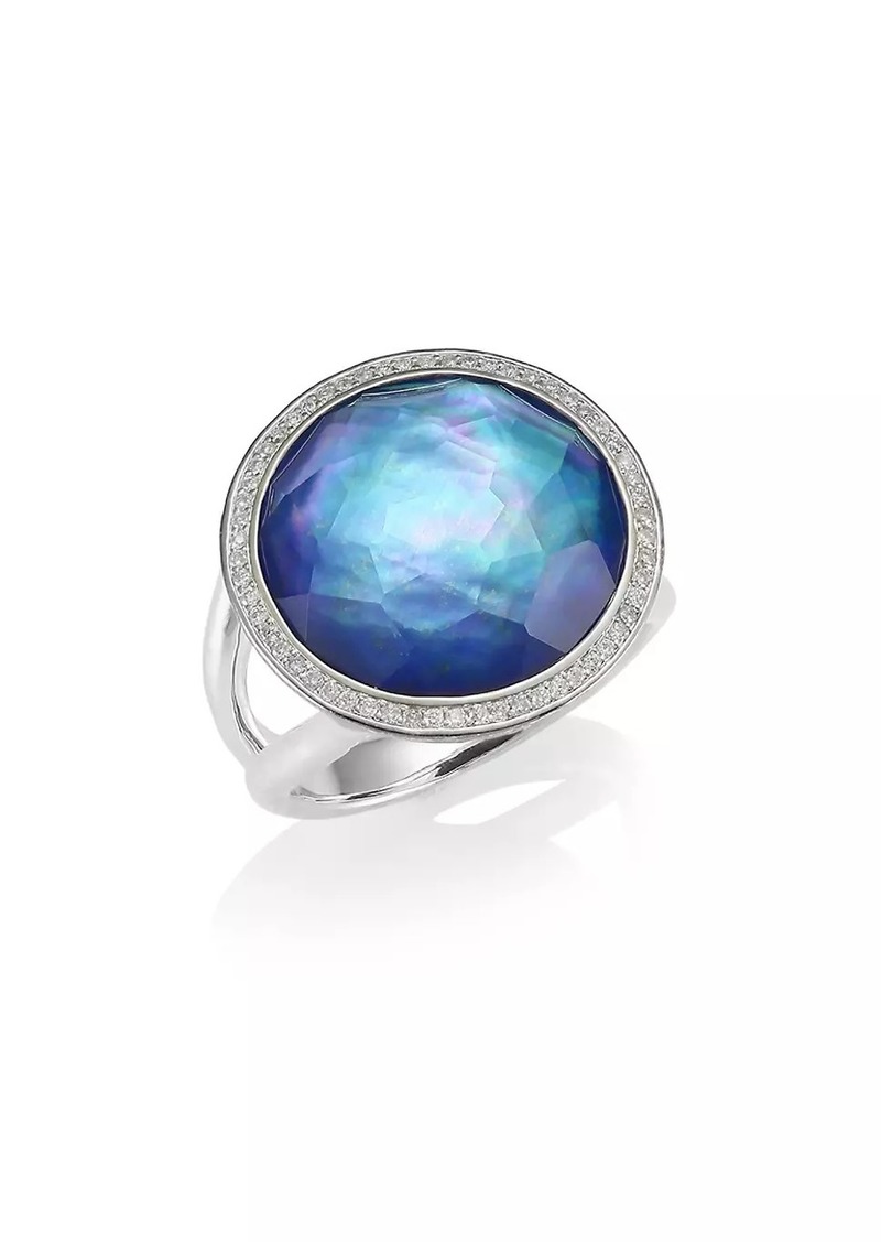 Ippolita Lollipop Medium Sterling Silver, Triplet & Diamond Ring