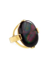Ippolita Polished Rock Candy 18K Yellow Gold & Black Shell Oval Ring