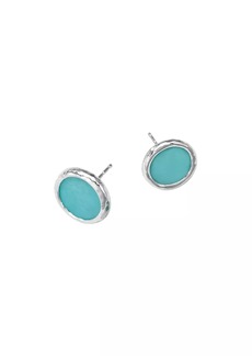 Ippolita Polished Rock Candy Small Flat Sterling Silver & Turquoise Stud Earrings