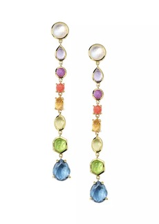 Ippolita Rock Candy Small 8-Stone Summer Rainbow 18K Yellow Gold & Multi-Stone Linear Drop Earrings