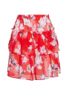 IRO Andri Floral Cotton, Silk, & Linen Skirt
