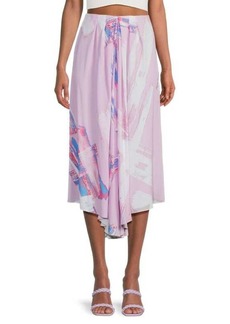 IRO Arleta Print Pleated Midi Skirt