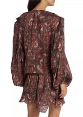 IRO Center-Twist Paisley Silk Blouson Top