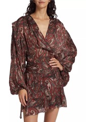 IRO Center-Twist Paisley Silk Blouson Top