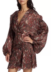 IRO Center-Twist Paisley Silk Blouson Top