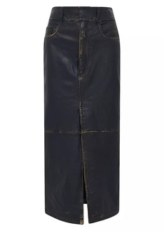 IRO Deniz Slit Leather Midi Skirt