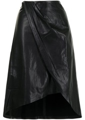 IRO draped leather A-Line skirt