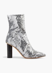 IRO - Abelin sequined mesh ankle boots - Metallic - EU 39