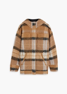 IRO - Abeya checked brushed wool-blend tweed hooded jacket - Brown - FR 36