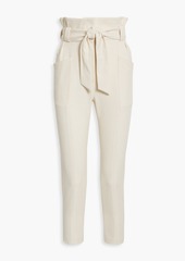 IRO - Akin cropped belted cotton-twill tapered pants - White - FR 34