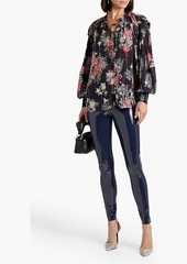 IRO - Analin tie-detailed floral-print crepe de chine blouse - Blue - FR 34