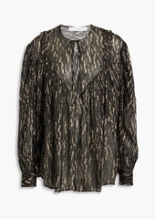 IRO - Artya metallic printed silk-blend-jacquard blouse - Black - FR 40