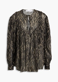 IRO - Artya metallic printed silk-blend-jacquard blouse - Black - FR 40