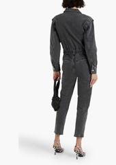 IRO - Augu cropped belted denim jumpsuit - Gray - FR 34